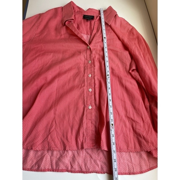 FoxCroft Polka Dot Wrinkle Free Shaped Fit Button Down Shirt - Picture 8 of 9